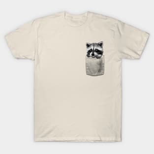 Raccoon in Pocket T-Shirt